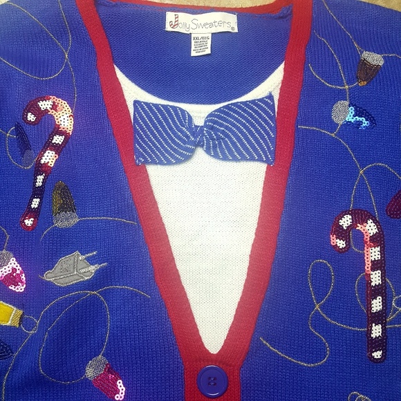 Jolly Sweaters NWOT Holiday Party Ugly Sequin XXL - Picture 4 of 8